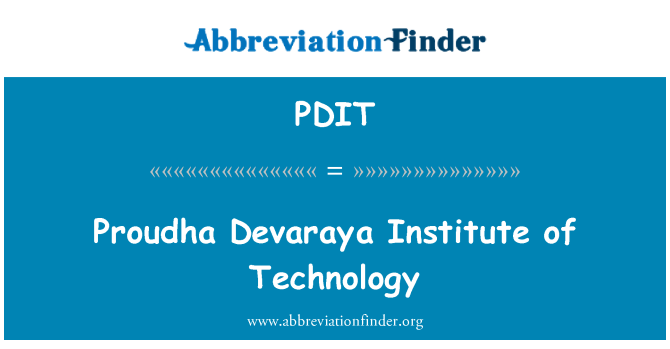 PDIT: Institut Teknologi Devaraya Proudha