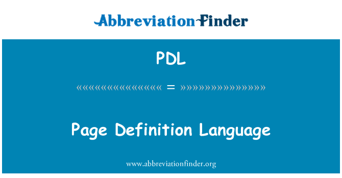 PDL: Tudalen diffiniad iaith