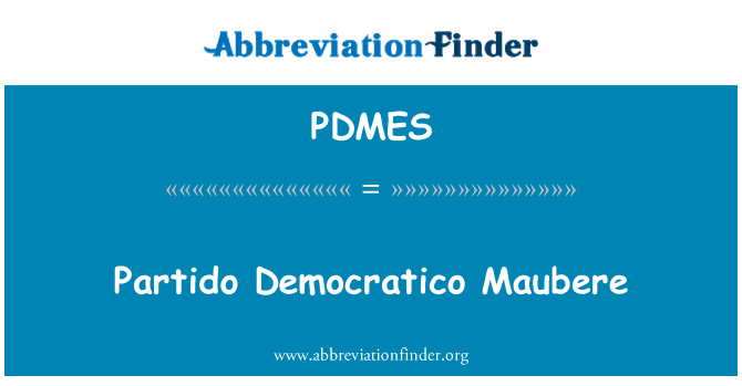 PDMES: پارٹادو دیموکراٹیکو ماوبیری