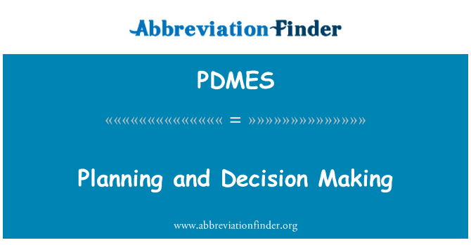 PDMES: 规划和决策