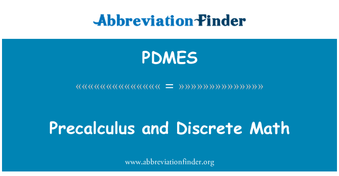 PDMES: Math precalculus u diskreti
