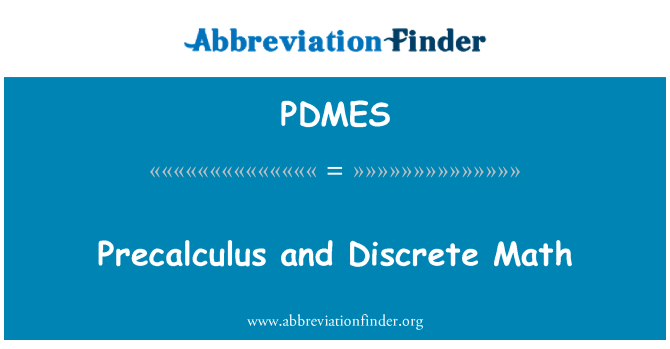 PDMES: Precalculus ve ayrık Matematik