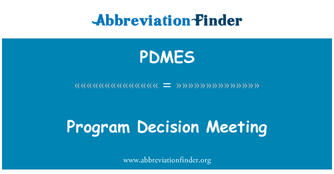 PDMES: Reunião de decisão do programa