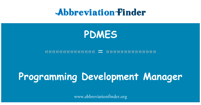 PDMES: مدير تطوير البرمجة