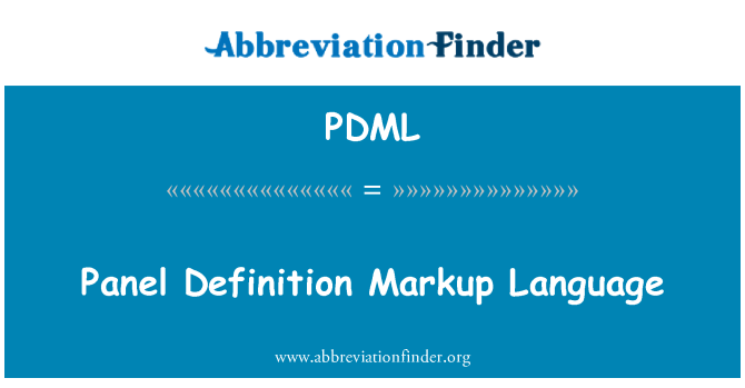 PDML: ภาษามาร์กอัปข้อกำหนดแผง