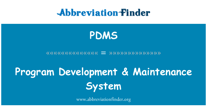 PDMS: Program rozwoju & konserwacji systemu