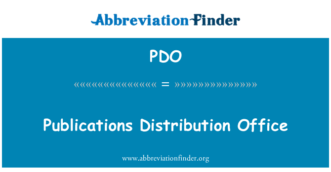 PDO: 出版物分销处