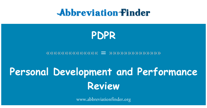 PDPR: Personal Development and Performance Review