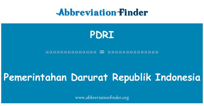 PDRI: Pemerintahan Darurat Republik Endonezi