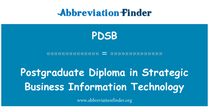 PDSB: Postgraduální diplom v oblasti strategické obchodní informačních technologií