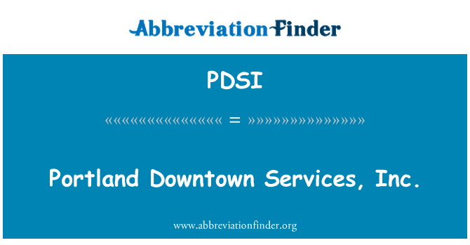 PDSI: Portland Downtown Services, Inc.