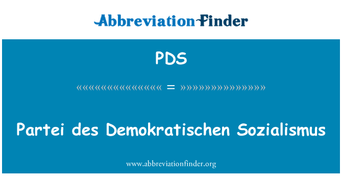 PDS: 并且 des Demokratischen Sozialismus