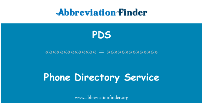 PDS: Phone Directory Service