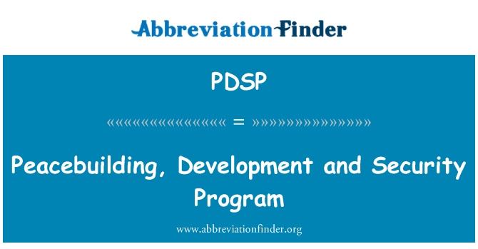 PDSP: Peacebuilding, Development and Security Program