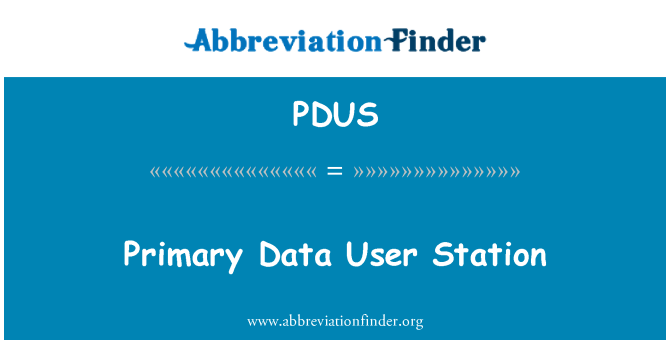 PDUS: بنیادی کوائف صارف سٹیشن