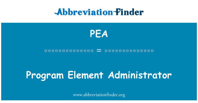 PEA: Pentadbir elemen program