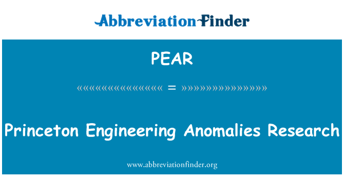 PEAR: Princeton Engineering Anomalies Research