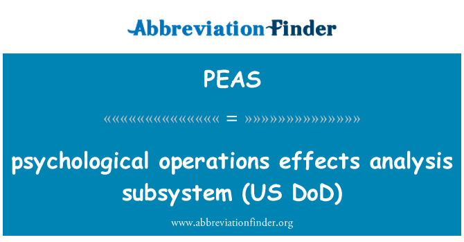 PEAS: Analisis kesan-kesan gerak subsistem (kami DoD)