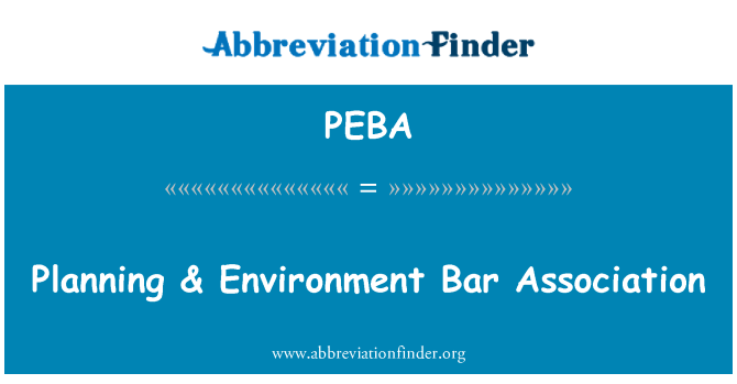 PEBA: Plánování & prostředí Bar Association