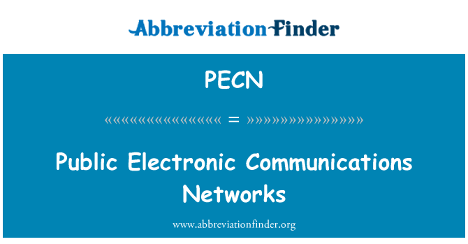 PECN: Allmänna elektroniska kommunikationsnät