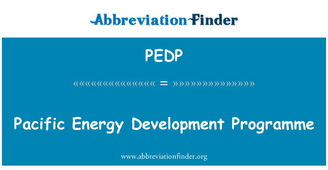 PEDP: Pasifik enerji kalkınma programı