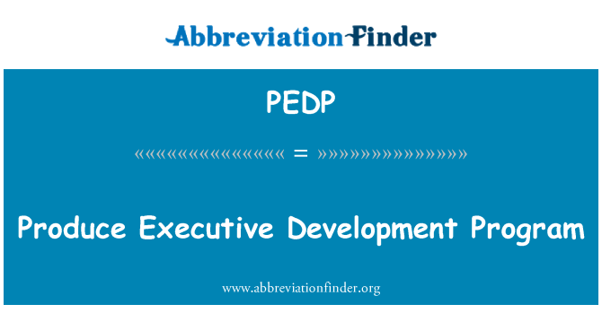 PEDP: Produkují výkonné rozvojový Program