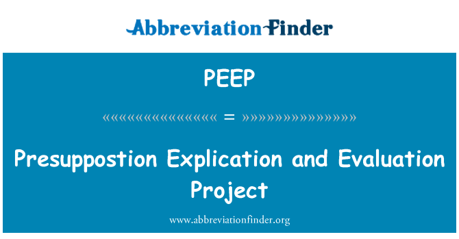 PEEP: Presuppostion 的解釋與評估專案