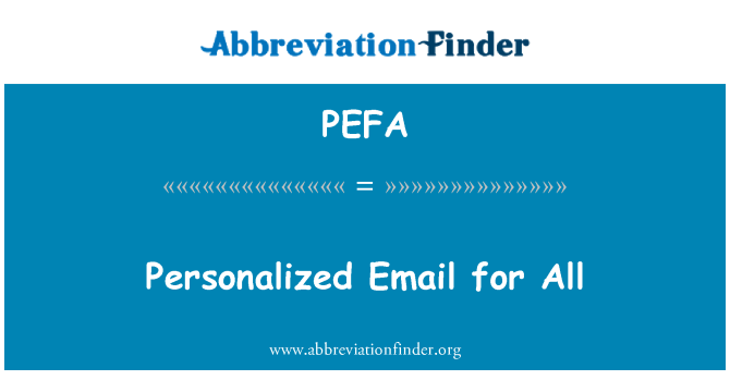 PEFA: Personal Email untuk semua