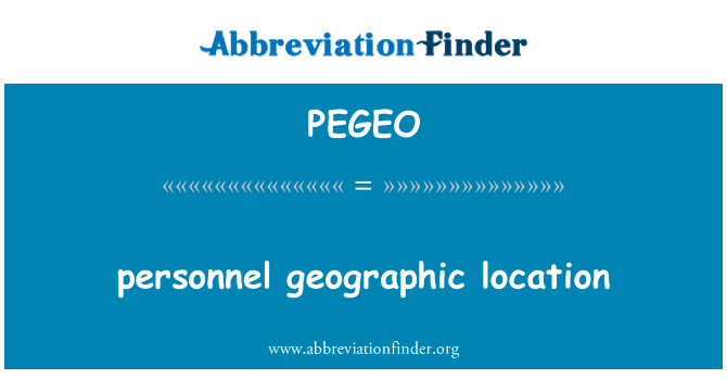 PEGEO: personalo geografinę vietą