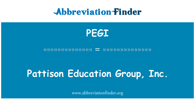 PEGI: Pattison образование Group, Inc