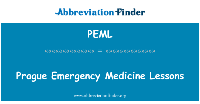 PEML: Lezioni di medicina d'urgenza di Praga