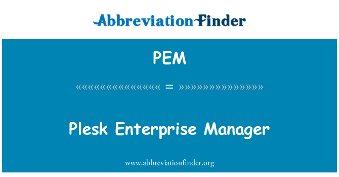 PEM: Plesk Enterprise Managerja