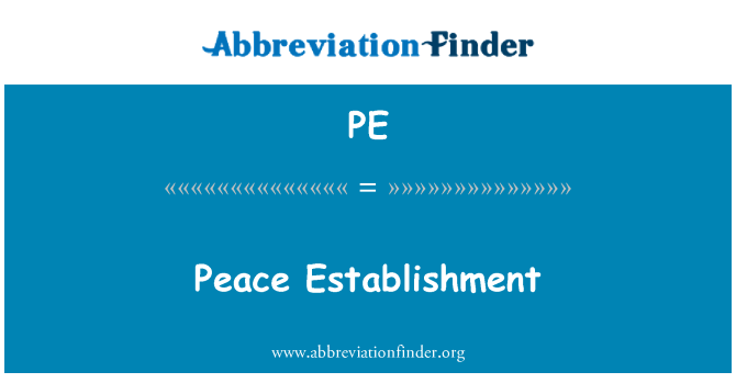 PE: Stabilimento di pace