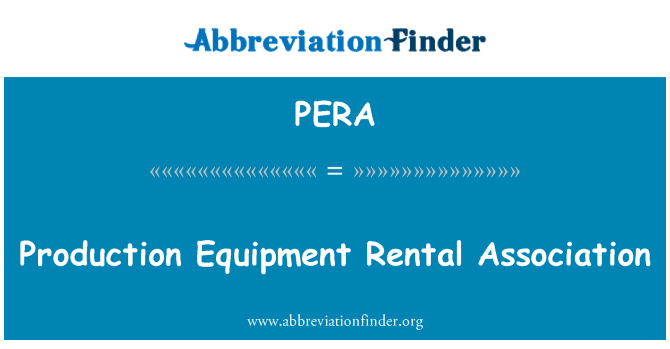 PERA: Associazione noleggio attrezzature di produzione