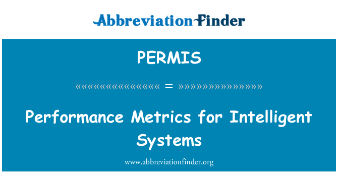 PERMIS: ذہین کے نظام کے لئے کارکردگی میٹرکس