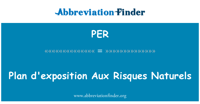 PER: Suunnitelma d'exposition Aux Risques Naturels