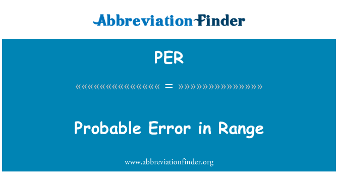 PER: Erreur Probable nan ran