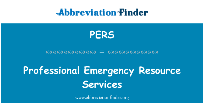 PERS: Услуги профессиональных чрезвычайных ресурсов