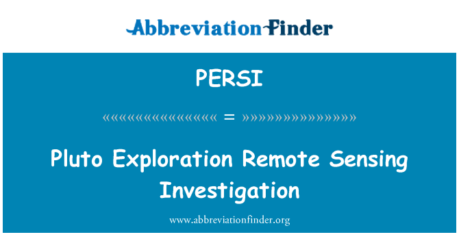 PERSI: 冥王星勘探遙感調查