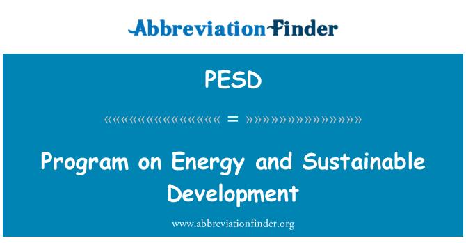 PESD: Program na energija in trajnostni razvoj