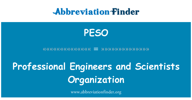 PESO: Professional Engineers and Scientists Organization