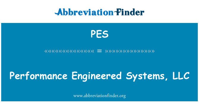PES: Performance Engineered Systems, LLC