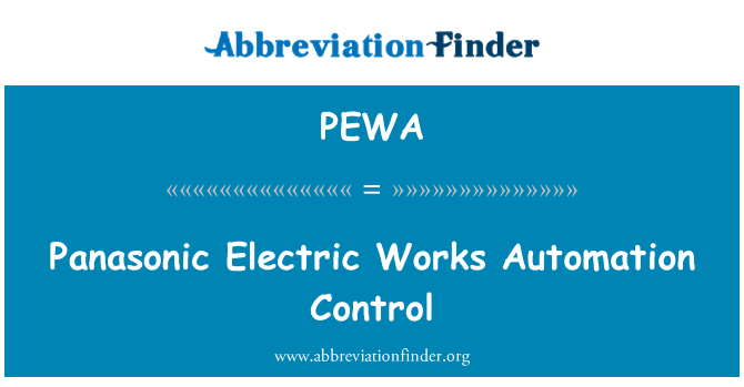 PEWA: Panasonic Electric arbeitet Automation Control