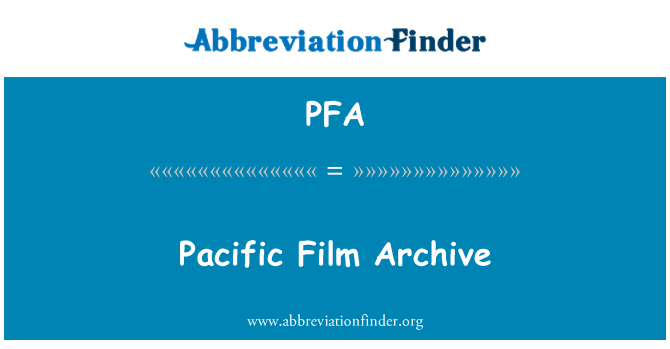PFA: 태평양 영화 아카이브