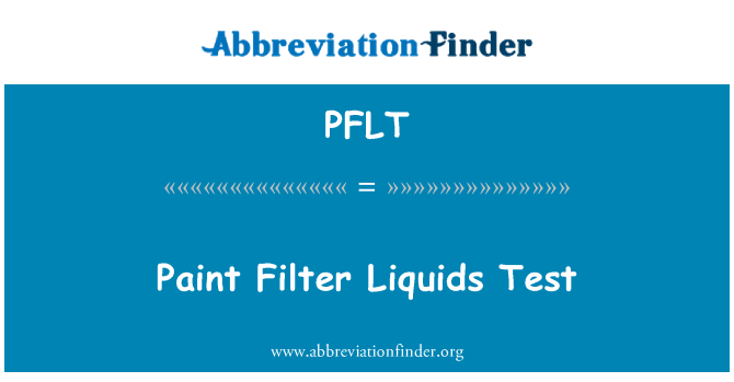 PFLT: Farba Filter kvapaliny Test