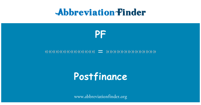 PF: PostFinance