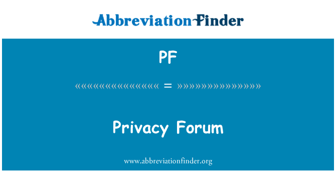 PF: Forum sulla privacy