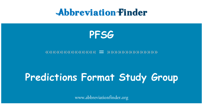 PFSG: Ramalan Format Study Group