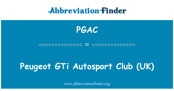 PGAC: Peugeot GTi Autosport Club (UK)