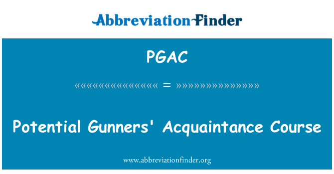 PGAC: Potenciālo Gunners paziņa kursu